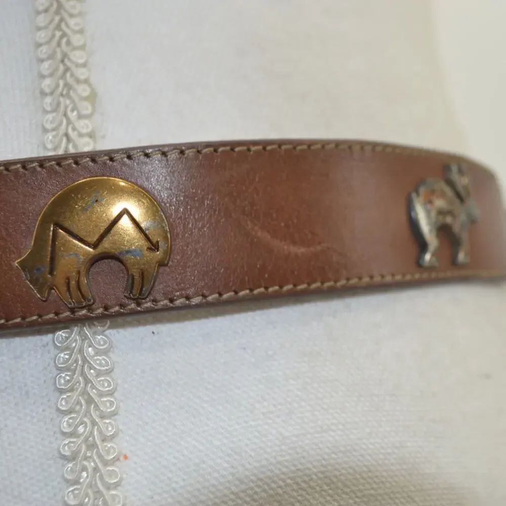 Vintage Silver Creek Southwestern Concho Brown Leather Sz 30